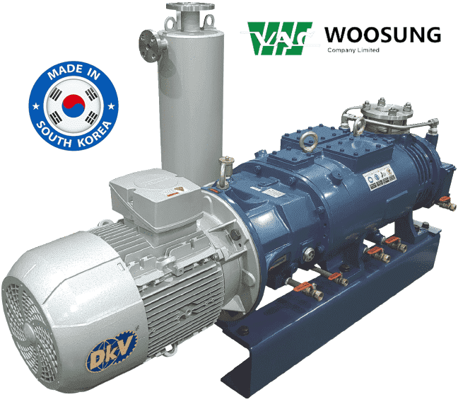 Bơm chân không khô trục vít Woosung MDP1000S, Woosung dry screw vacuum pumps MDP1000S